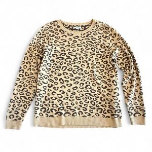 Croft & Barrow  Leopard Print Sweater (Tan & Black) Size Large